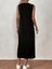 Kadın Sıfır Kollu Bisiklet Yaka Midi Viskon Iki Iplik Elbise 2xl-3xl-Siyah 3