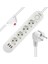 VA-21560 4'lü 3 Usb'li 1.5 Metre Akım Korumalı Priz Beyaz 1