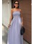 Göğsü Gipeli Straplez Elbise 2878 L-Gri̇ 2