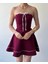 Yuna Straplez Elbise M-Bordo 2