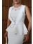 Çiçek Işlemeli Kemer Detaylı Peplum Abiye Elbise 5