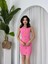 Katalina Gül Düğmeli Elbise Pembe-L 5