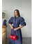 Tencel Karpuz Kol Elbise - Indigo S-Indigo 2
