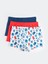 Lcw Kids Beyaz Baskılı Pamuklu Erkek Çocuk Boxer 3'lü 1