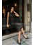 Cindy Transparan Tül Elbise 2683-8 S-Si̇yah 3