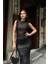 Cindy Transparan Tül Elbise 2683-8 S-Si̇yah 4