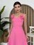 Matilda Gül Ip Askılı Elbise Pembe-S 5