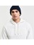 Erkek Beyaz Regular Fit Kapüşonlu Logolu Sweatshirt 3