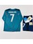 R.e.a.l M.a.d.r.i.d 2018 Cristiano Ronaldo Turkuaz Röveşata Uzun Kol Çocuk Forması 4'lü Set (Armalı) 2