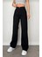 Elliy Simsiyah Likralı Süper Yüksek Bel Salaş Jeans Palazzo Pantolon (Süper Yüksek.) Wide Leg 1