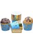 Metalik Mavi Üzeri Altın Puanlı Cupcake Muffin Kalıbı 1