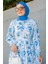 Keny Lotus Çiçekli Yazlık Elbise-Mavi 2