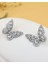 Pırıltılı Zirkon Taşlı Silver Kelebek Küpe 1