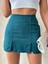 Çift Yırtmaçlı Atlas Şort Etek Petrol Yeşili S240364 1