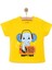 Erkek Bebek Basic Tişört Parti Fil Desenli Bisiklet Yaka Kısa Kol Sarı 2