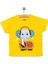 Erkek Bebek Basic Tişört Parti Fil Desenli Bisiklet Yaka Kısa Kol Sarı 3