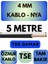 Öznur 4 mm Nya Kablo Metre Seçenekli (Siyah) 1