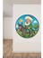 Dairesel Dede ve Sevimli Sıpa Okul Posteri Anaokulu Anasınıfı Kreş Çocuk Odası Duvar Sticker 3