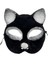 Siyah Renk Gümüş Simli Süet Kaplama Kedi Maskesi 18X14 cm - Lisinya 1
