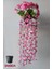 Saksıda Yapay Sarkan Bitki Ortanca 6 Dal 60 cm Pembe 2