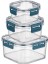 3&amp;#39;lü Pratik Silikon Contalı Sızdırmaz Kapaklı Sağlam Istiflenebilir Saklama Kapları (5047) 1