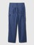 Kadın Koyu Mavi Mid Rise '90S Loose Çizgili Carpenter Jean Pantolon 2