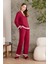 Bordo Penye Kadın Pijama Takımı 2200 2