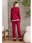 Bordo Penye Kadın Pijama Takımı 2200 4