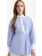Regular Fit Gömlek Yaka Çizgili Poplin Uzun Kollu Tunik F9174AX25AU 1