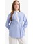 Regular Fit Gömlek Yaka Çizgili Poplin Uzun Kollu Tunik F9174AX25AU 5