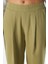 Kadın Lana Keten Pamuk Haki Palazzo Pantolon 6