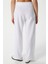 Kadın Lana Keten Pamuk Beyaz Palazzo Pantolon 3