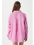 Kadın Tilda %100 Pamuk Müslin Oversize Pembe Gömlek 4
