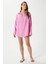 Kadın Tilda %100 Pamuk Müslin Oversize Pembe Gömlek 7