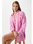 Kadın Tilda %100 Pamuk Müslin Oversize Pembe Gömlek 8