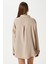 Kadın Tilda %100 Pamuk Müslin Oversize Bej Gömlek 4