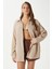 Kadın Tilda %100 Pamuk Müslin Oversize Bej Gömlek 5