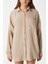 Kadın Tilda %100 Pamuk Müslin Oversize Bej Gömlek 8