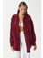 Kadın Tilda %100 Pamuk Müslin Oversize Bordo Gömlek 1