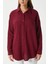 Kadın Tilda %100 Pamuk Müslin Oversize Bordo Gömlek 2