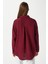 Kadın Tilda %100 Pamuk Müslin Oversize Bordo Gömlek 4