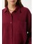 Kadın Tilda %100 Pamuk Müslin Oversize Bordo Gömlek 6