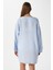 Kadın Sandra %100 Pamuk Müslin Bağcıklı Mavi Kimono 6