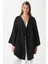 Kadın Sandra %100 Pamuk Müslin Bağcıklı Siyah Kimono 1