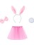 Tavşan Tacı Eteği Papyonu ve Kuyruk Kostüm Seti Pembe Renk Çocuk Boy (5047) 2