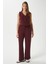 Kadın Petra Bordo Yelek Likralı Pantolon Alt Üst Takım 6