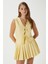 Kadın Zera Keten Pamuk Sarı Yelek Bel Lastikli Etek Alt Üst Takım 1