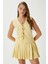 Kadın Zera Keten Pamuk Sarı Yelek Bel Lastikli Etek Alt Üst Takım 9
