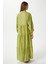 Modest Kadın Aliza Gümüş Detay %100 Viskon Yeşil Maksi Boy Yazlık Elbise 4