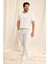 AC&Co / Altınyıldız Classics Erkek Çekmeyen Pamuklu Kumaş Slim Fit Dar Kesim Beyaz Kıvrılmaz Polo Yaka T-shirt 1